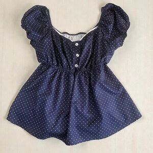 Navy Polka Dot Blouse